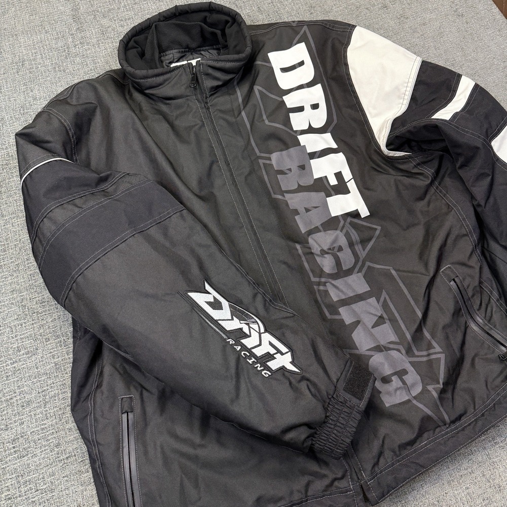 Drift Racing Jacket Mens 3XL Black White‎ Snowmobile Insulated Coat